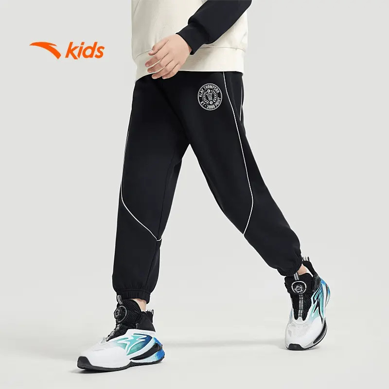 安踏儿童运动裤子学院风春款男中大童运动休闲宽松卫裤352441729