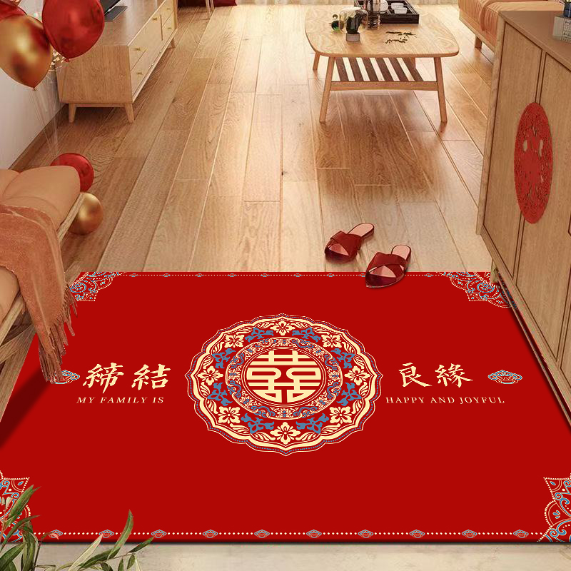 【金钻绒-多尺寸】-F118-新长-缔结良缘-结婚地毯-实物以直播间为准