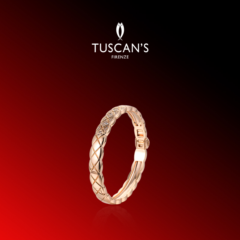 TUSCAN'S 铜合金合成锆石手镯 菱形窄版开口手镯手环手饰时代双鱼