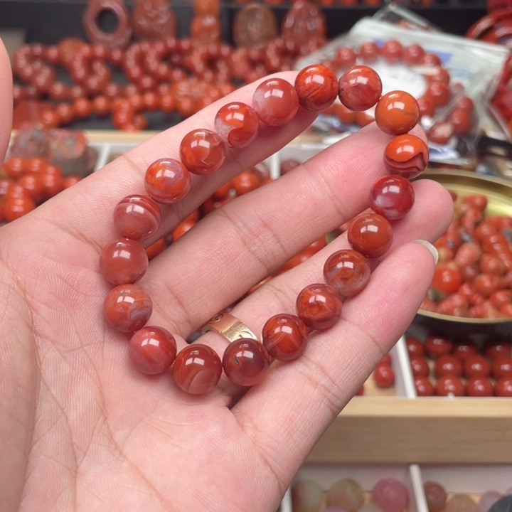 南红玛瑙未镶嵌手链
