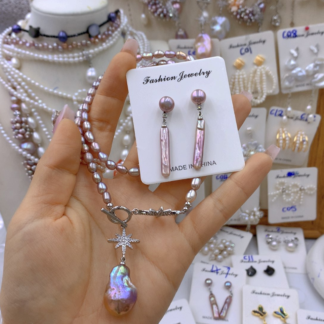 淡水珍珠耳饰银S925镶嵌