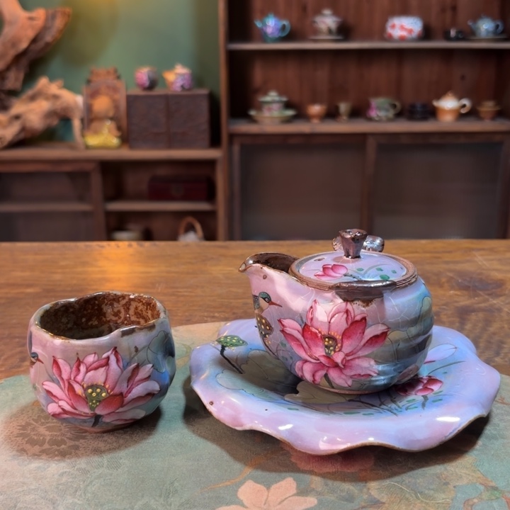 柴烧纯手工手绘陶瓷
