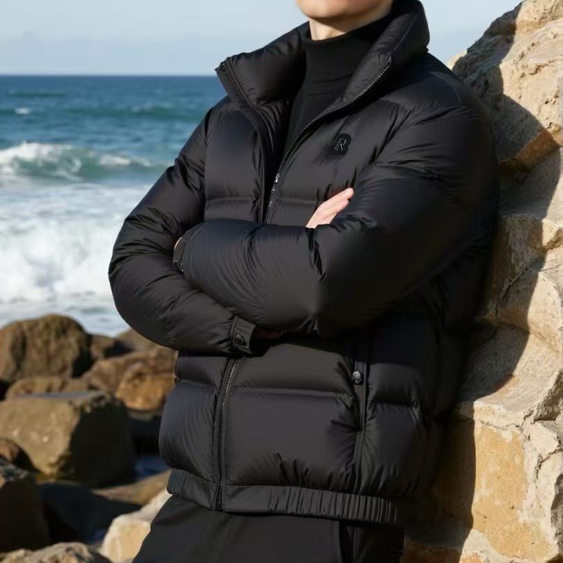 男士冬季立领短款保暖轻便羽绒服 轻柔