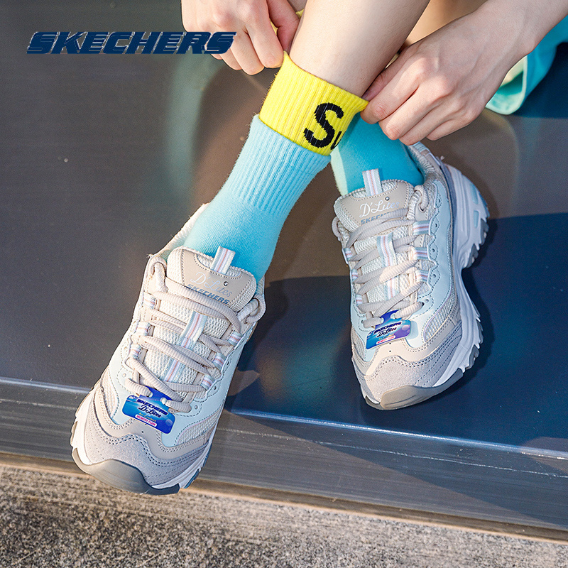 Skechers斯凯奇熊猫鞋女鞋夏季新款休闲鞋轻便透气运动鞋老爹鞋子