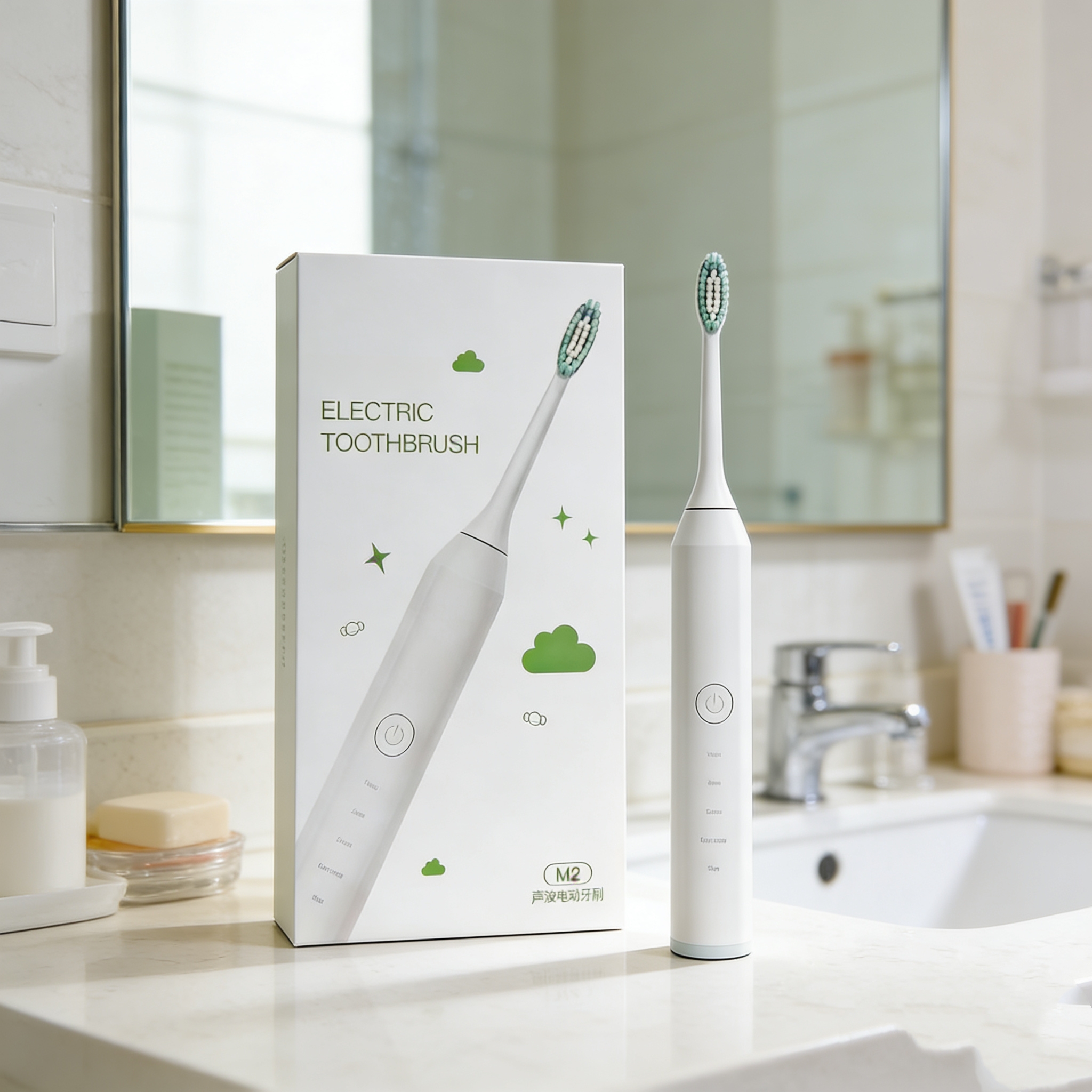 新款全自动软毛防水声波震动家用情侣电动牙刷