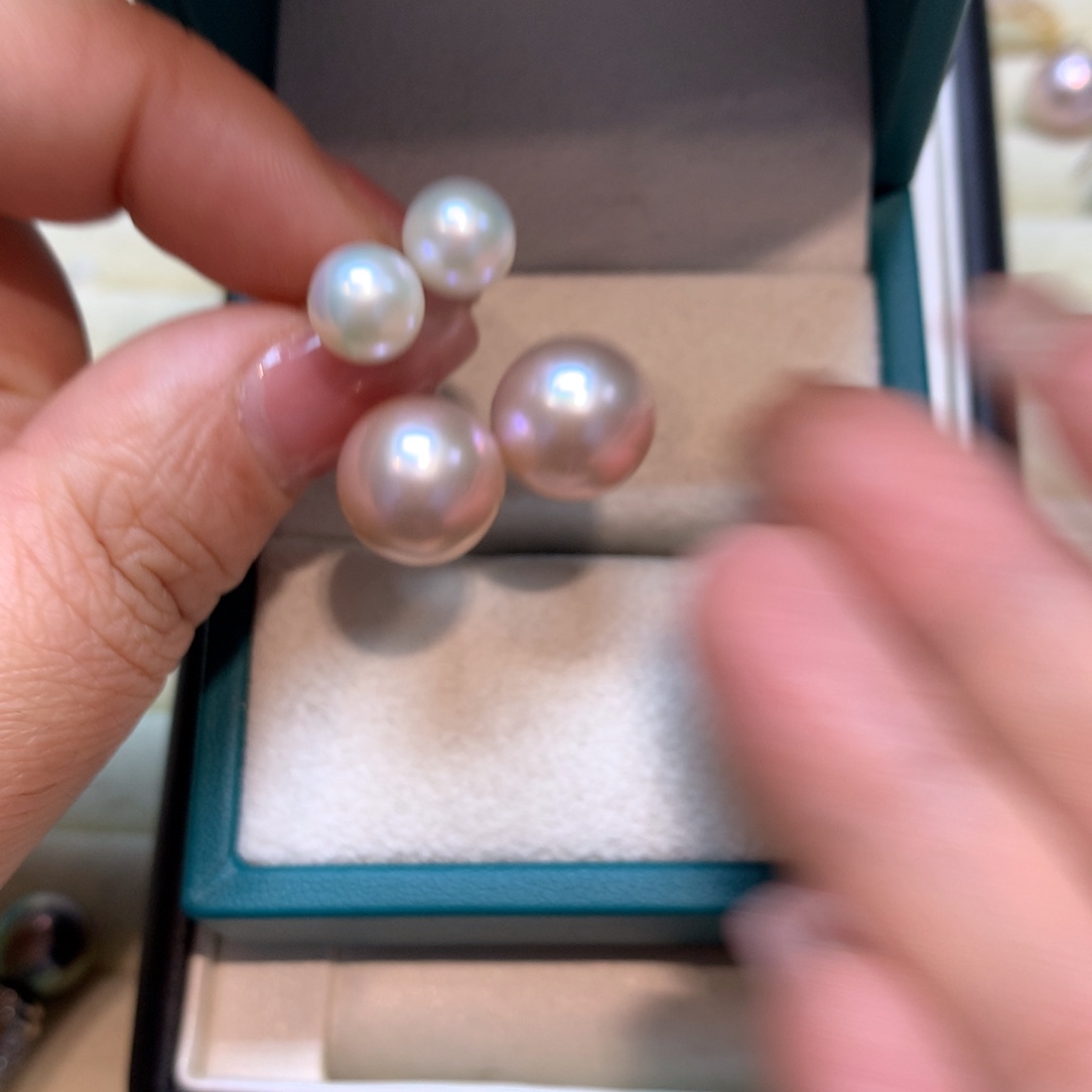 淡水珍珠耳饰银S925镶嵌