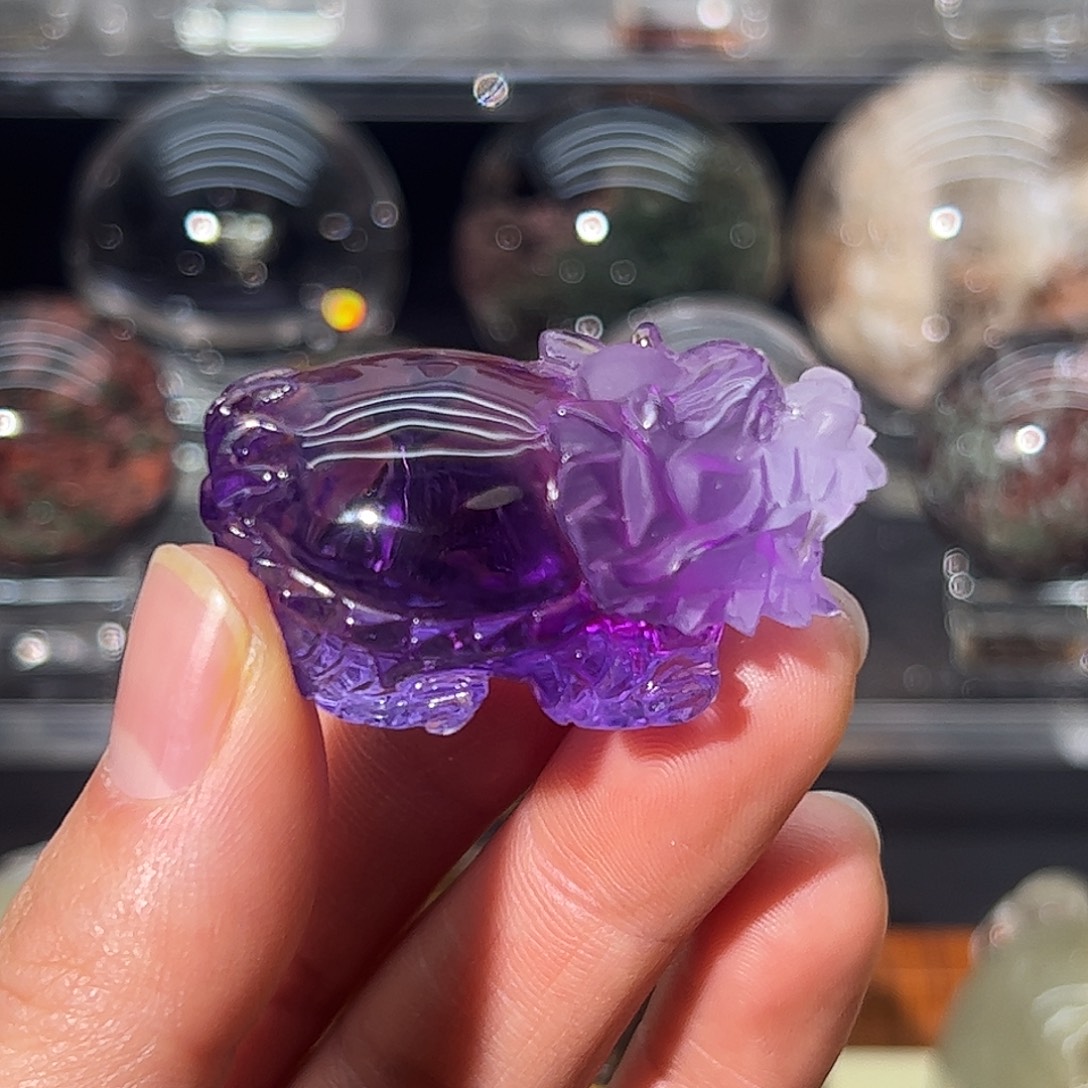 未镶嵌水晶珠宝半成品紫水晶龙龟