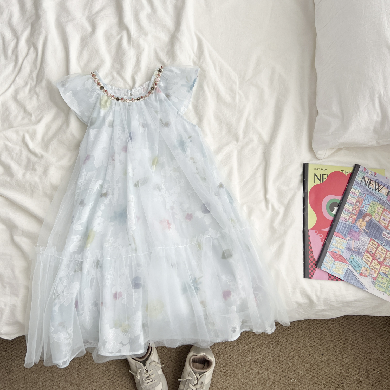 （现货）女童夏季韩版短袖连衣裙小女孩薄款花边公主裙子SSQXW53876