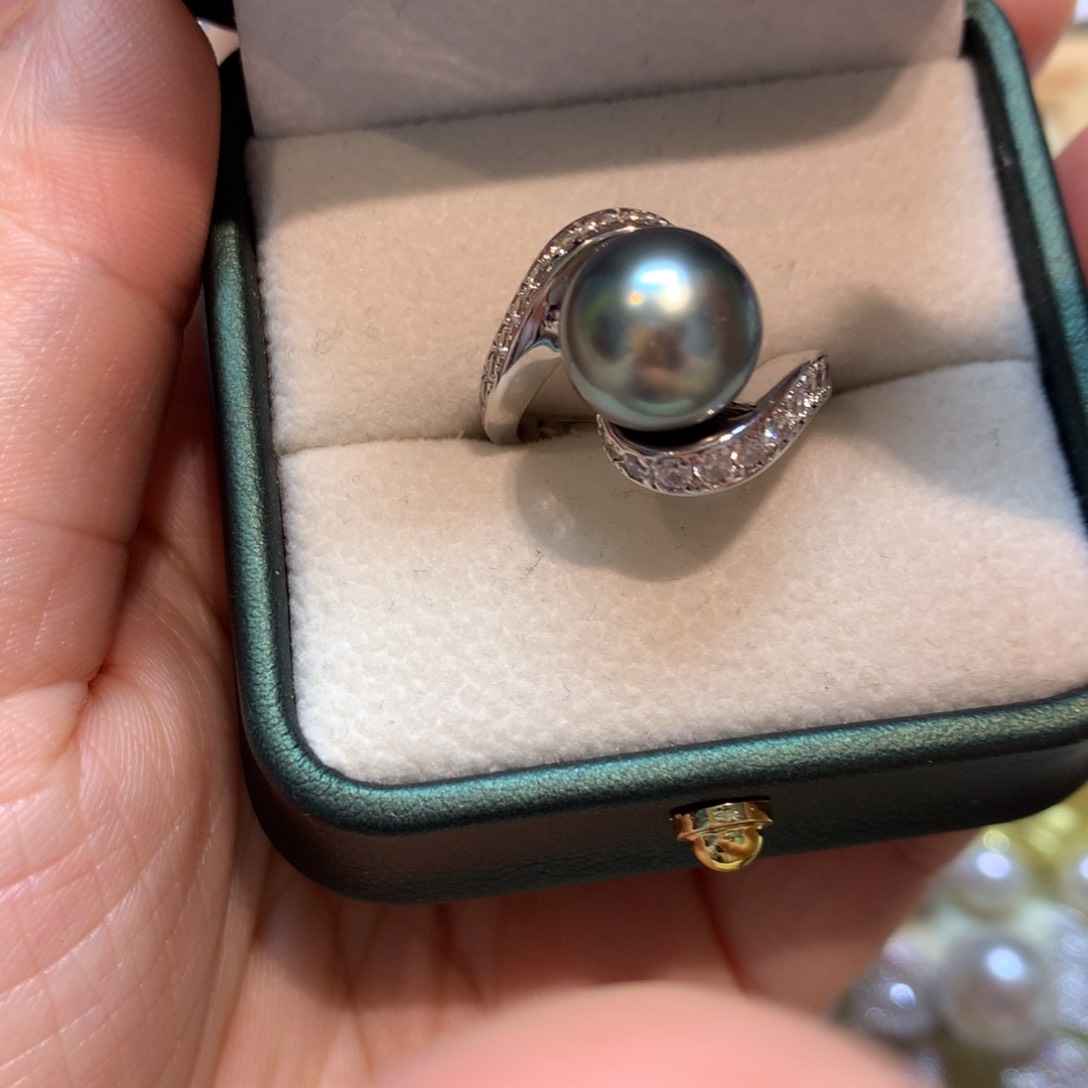 海水珍珠戒指银S925镶嵌