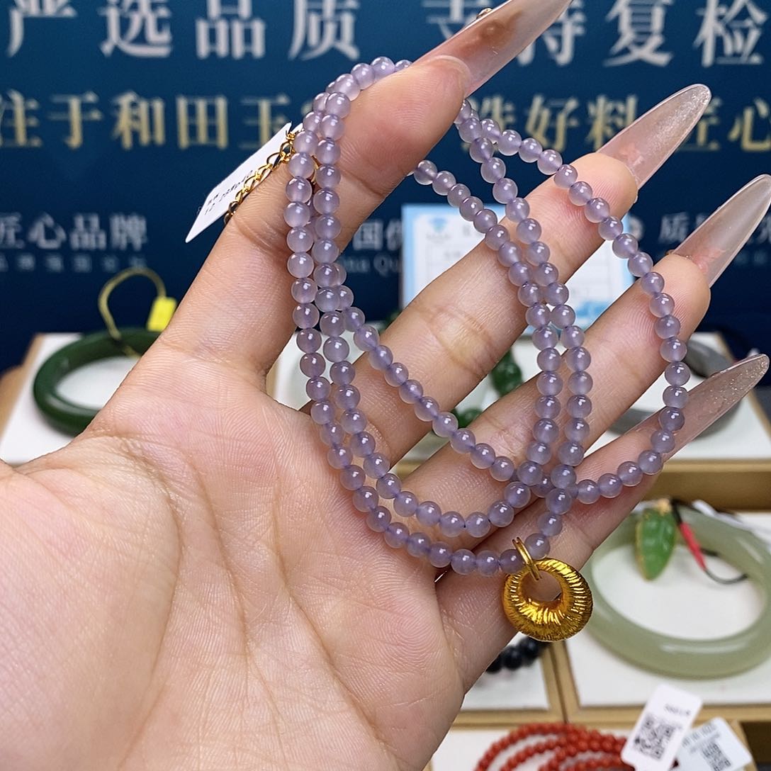 颈饰银S925镶嵌和田玉sj