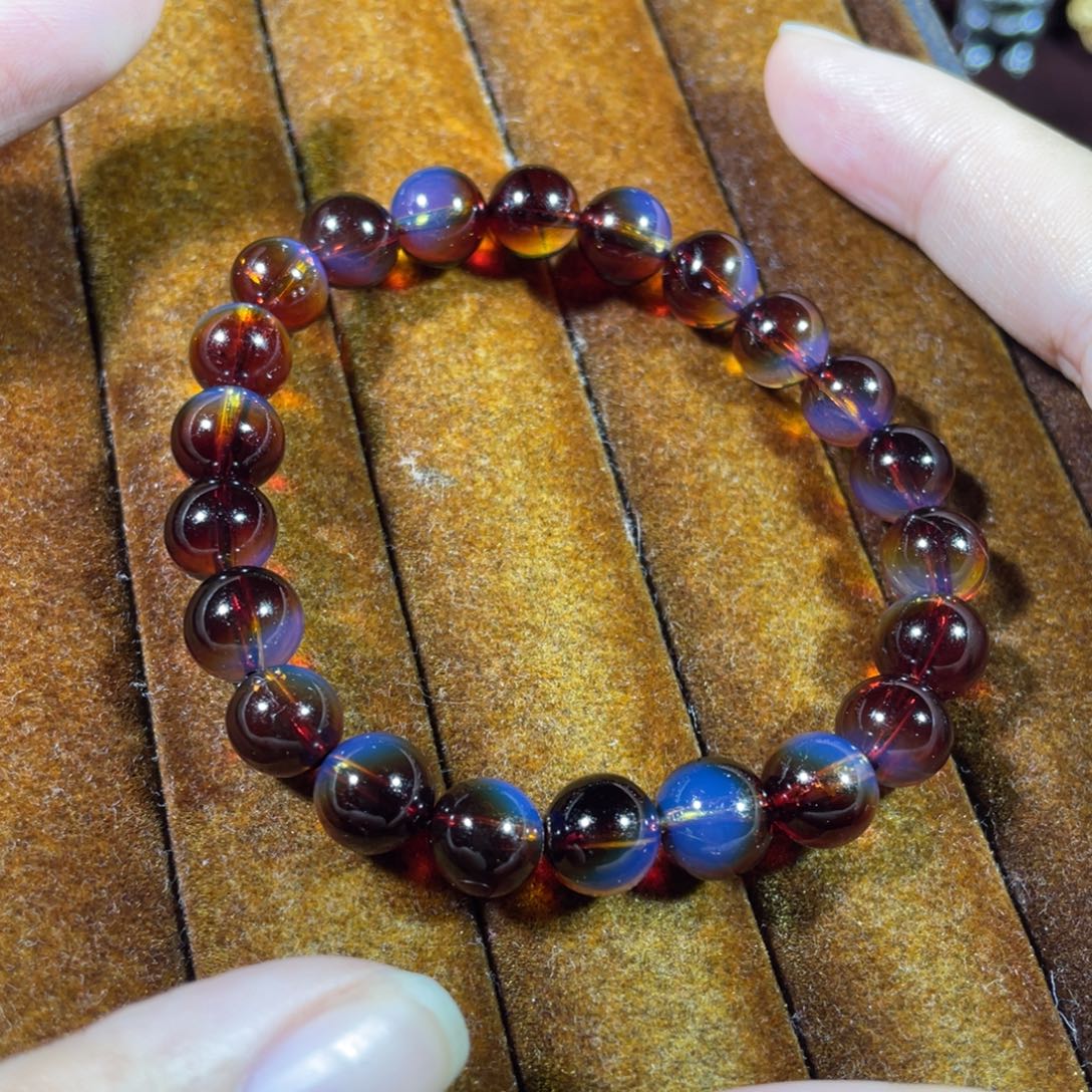 琥珀未镶嵌裸石红蓝福利