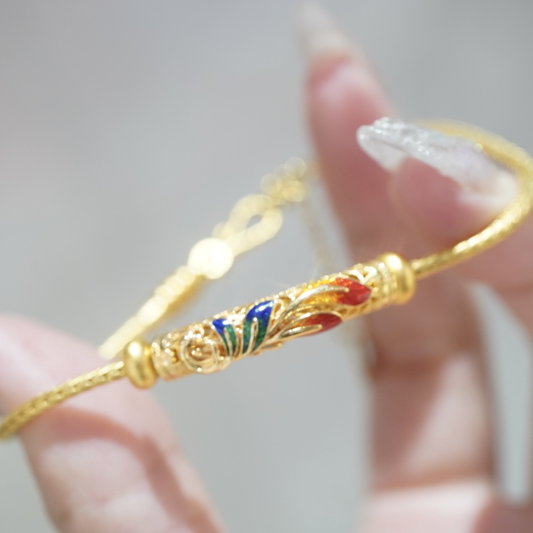 【世麒珠宝】18K金有凤来仪弯管配件赠合金链1条