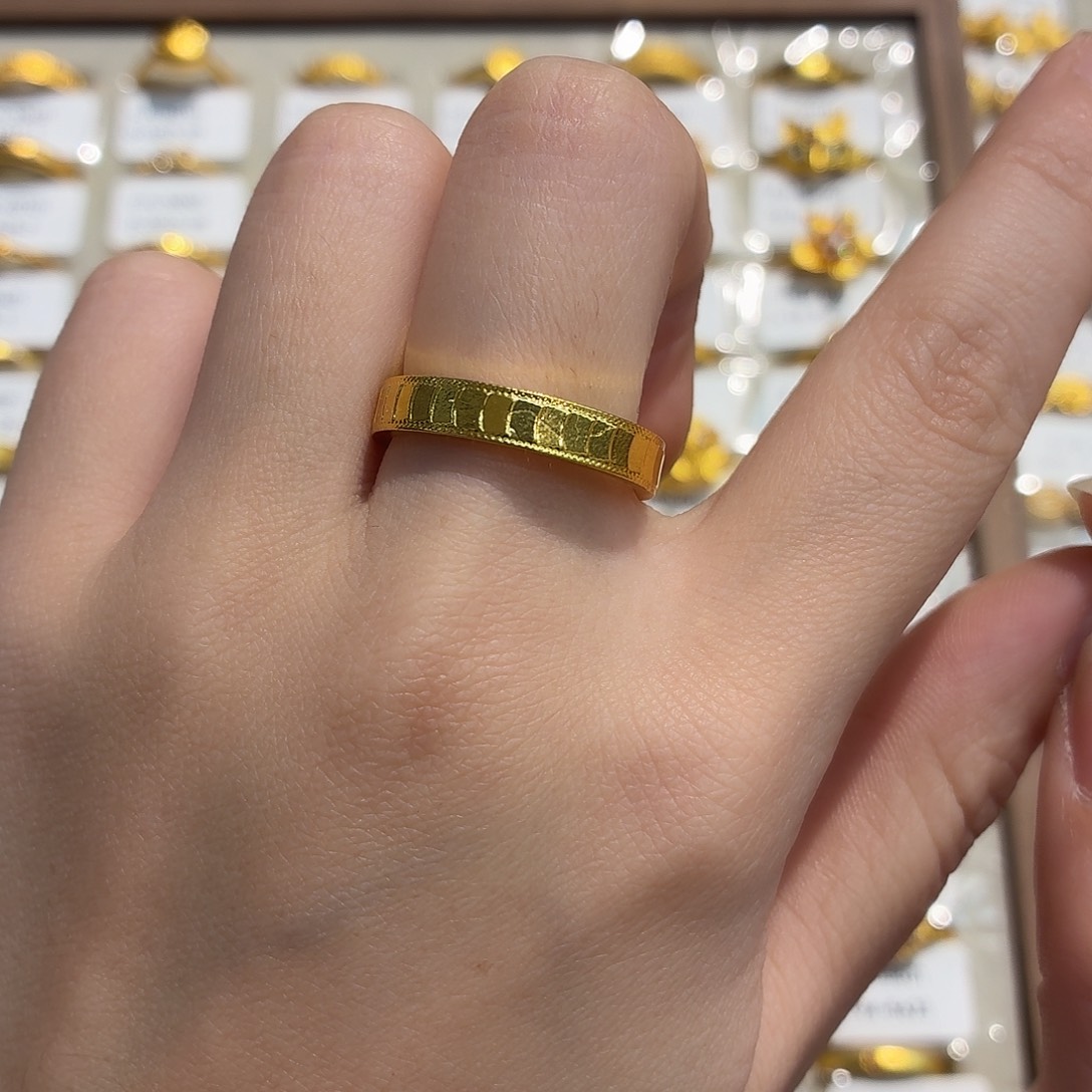 铜合金3566卡6码强保色发 1 个壹笔壹戒指