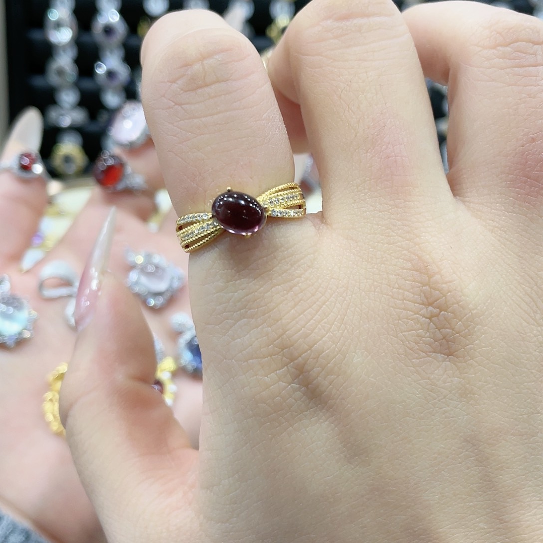 紫晶戒指银S925镶嵌戒指