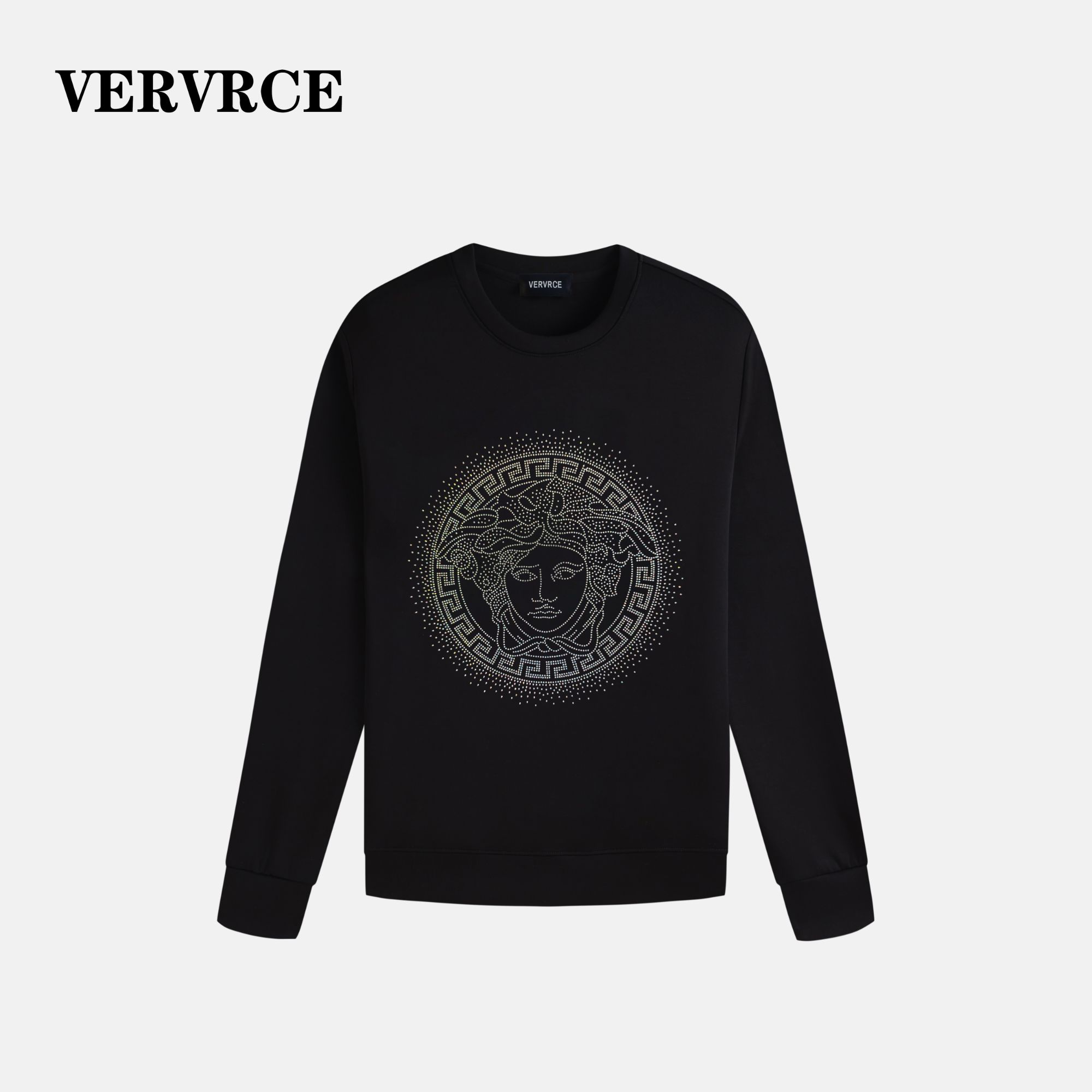 VERVRCE/Lilith秋季男士经典高级感烫钻休闲卫衣长袖圆领