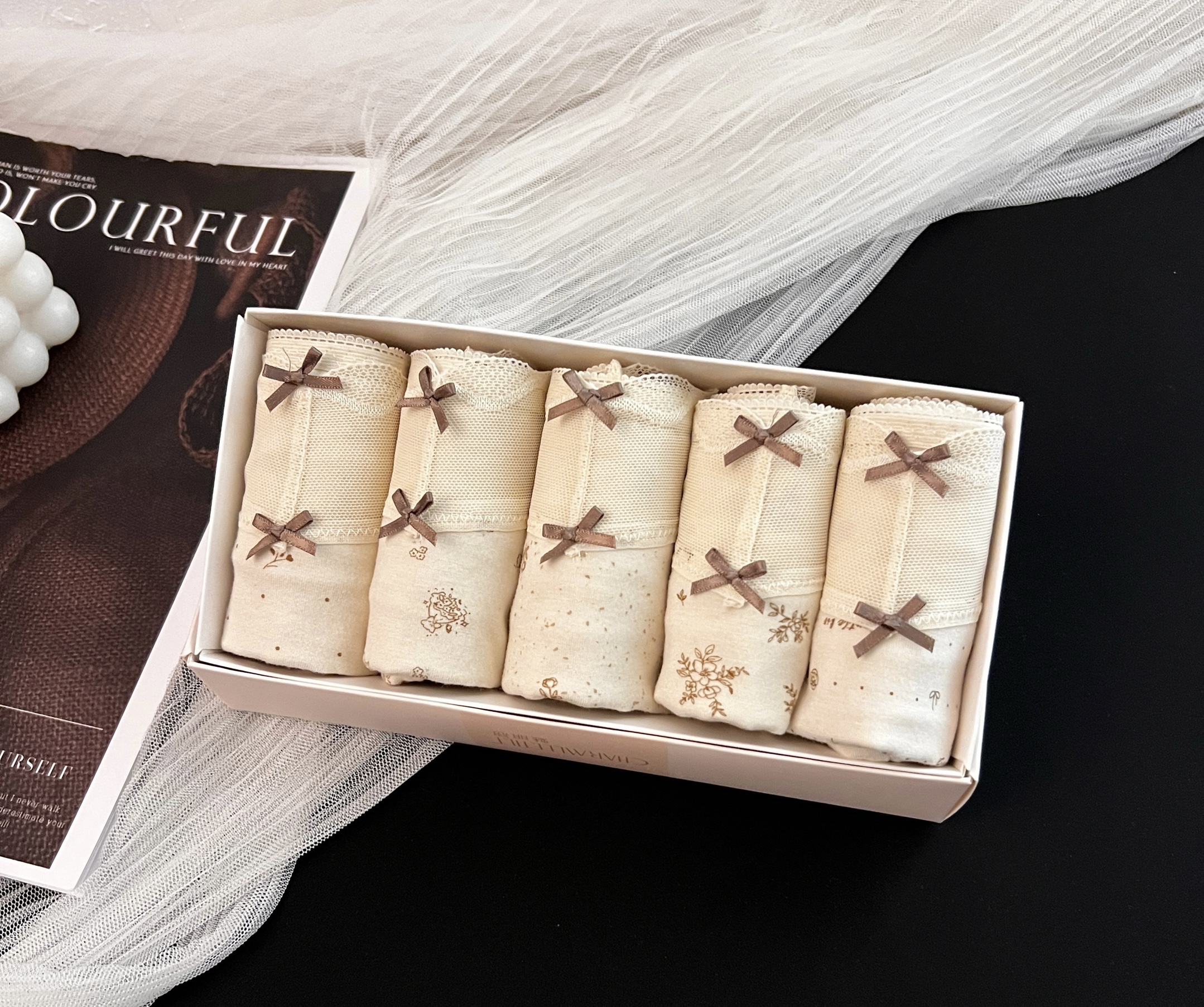 【5条装】80149#少女三角裤中腰女士套装舒适女三角内裤民族风