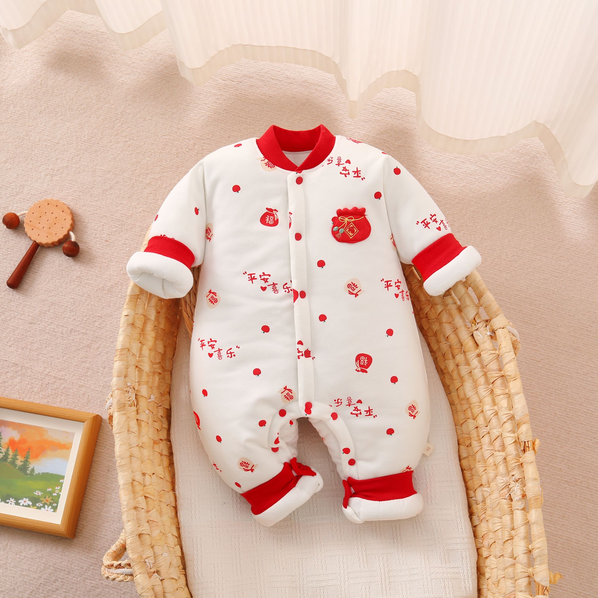 秋冬款150克加厚棉服连体衣