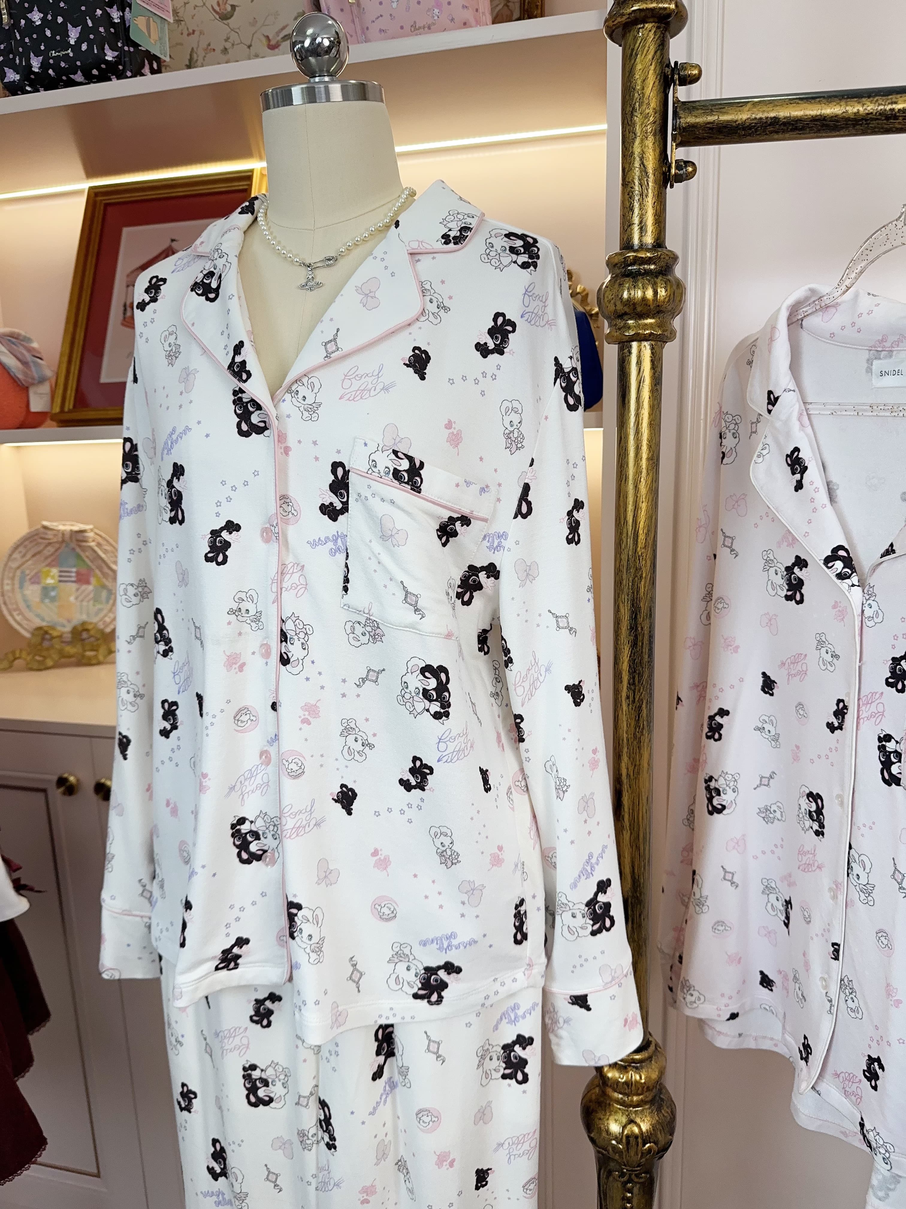 剪标拆标日系甜美系睡衣超重工兔子长袖长款家居服可爱睡衣两件套