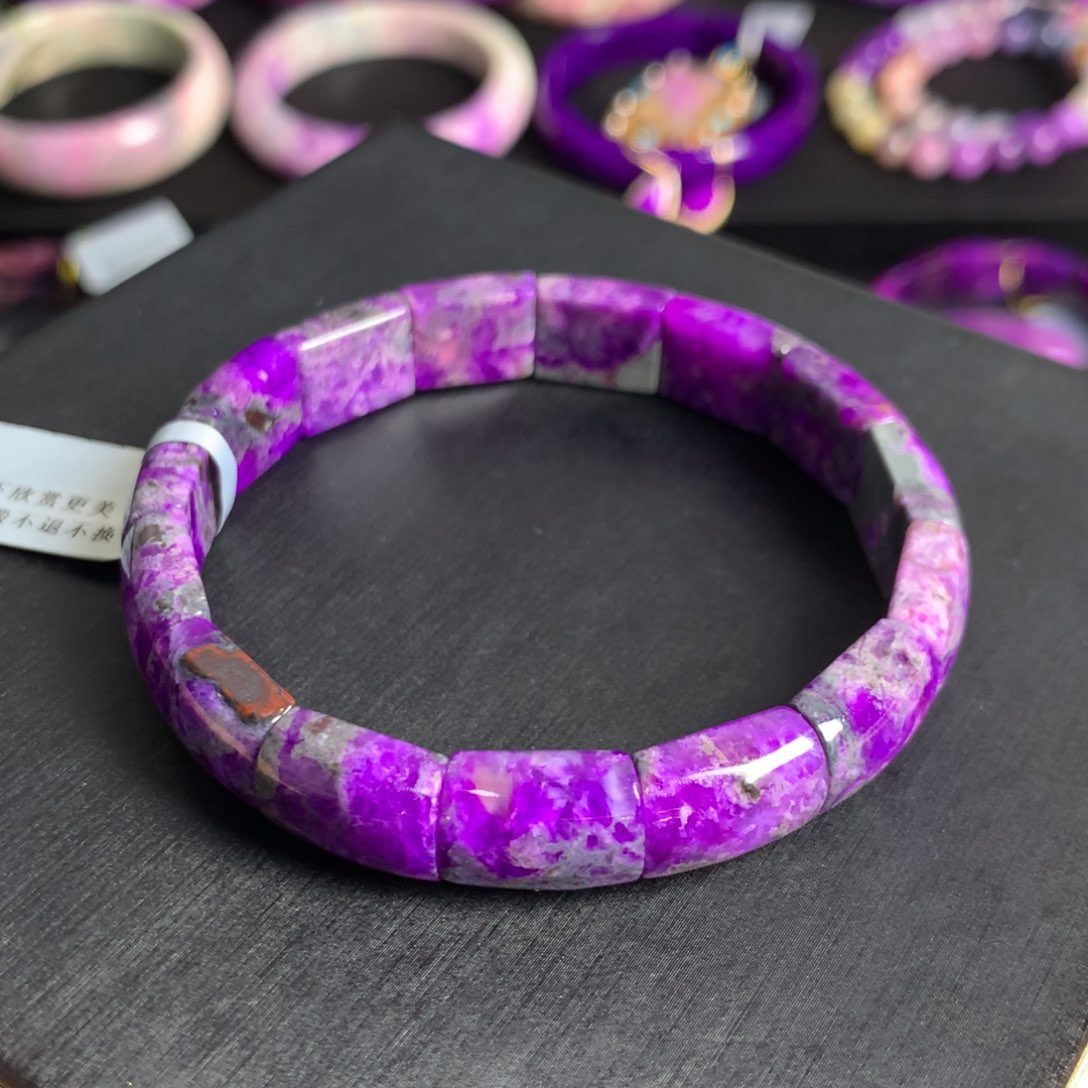 苏纪石（舒俱来）泥地紫樱花镯排未镶嵌