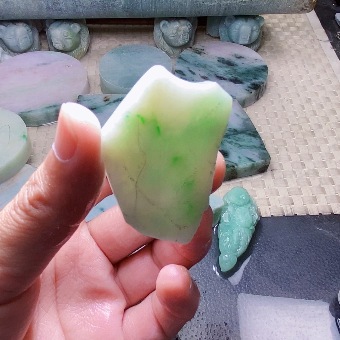 S***长翡翠未镶嵌颈饰588