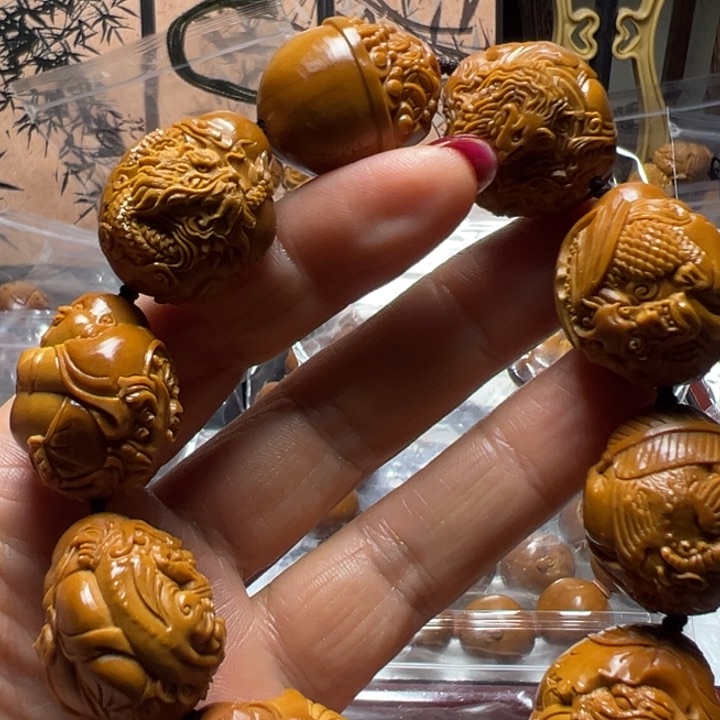 手串/手链橄榄核?****瑞兽大米勒