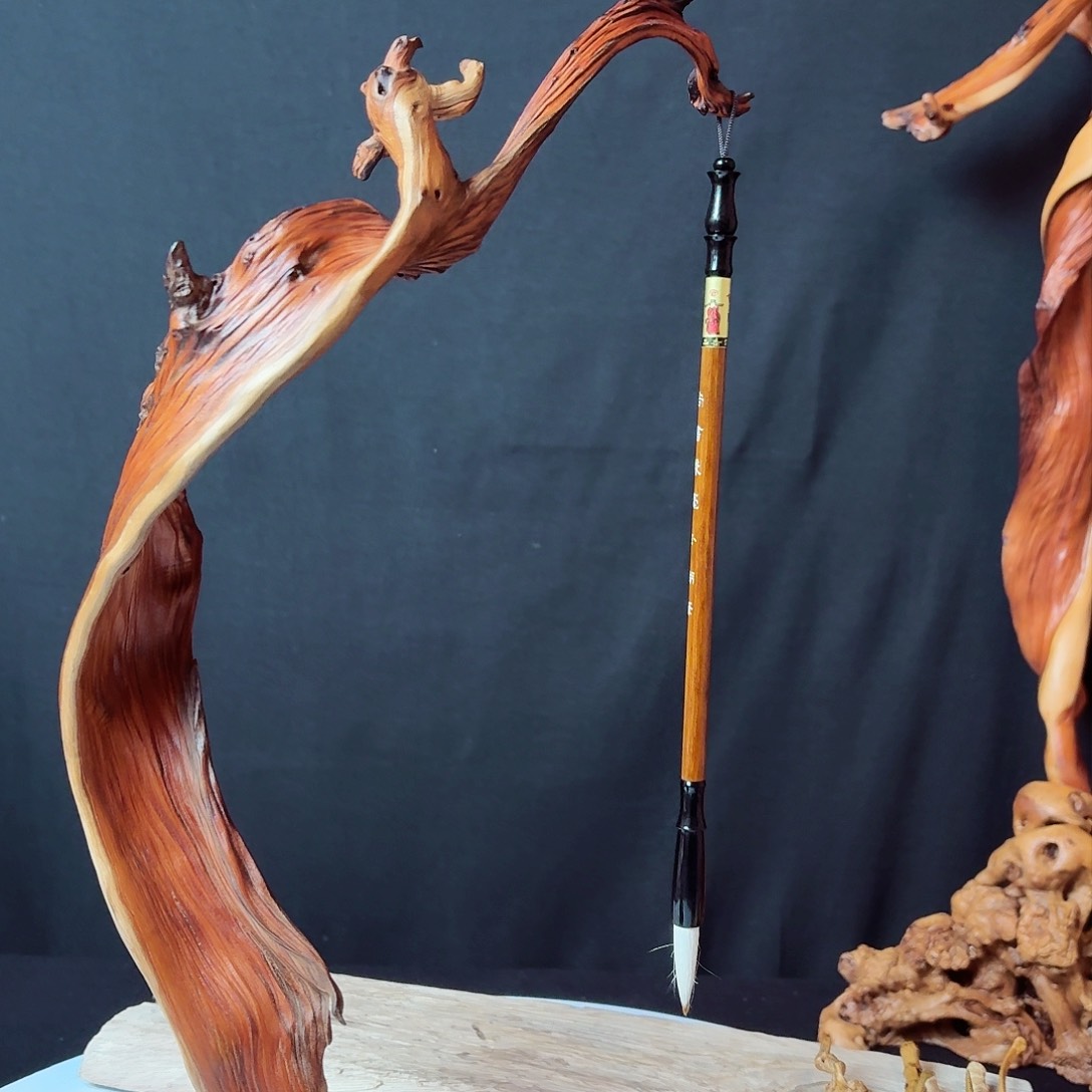 竹?****哥崖柏自然随性笔架笔挂