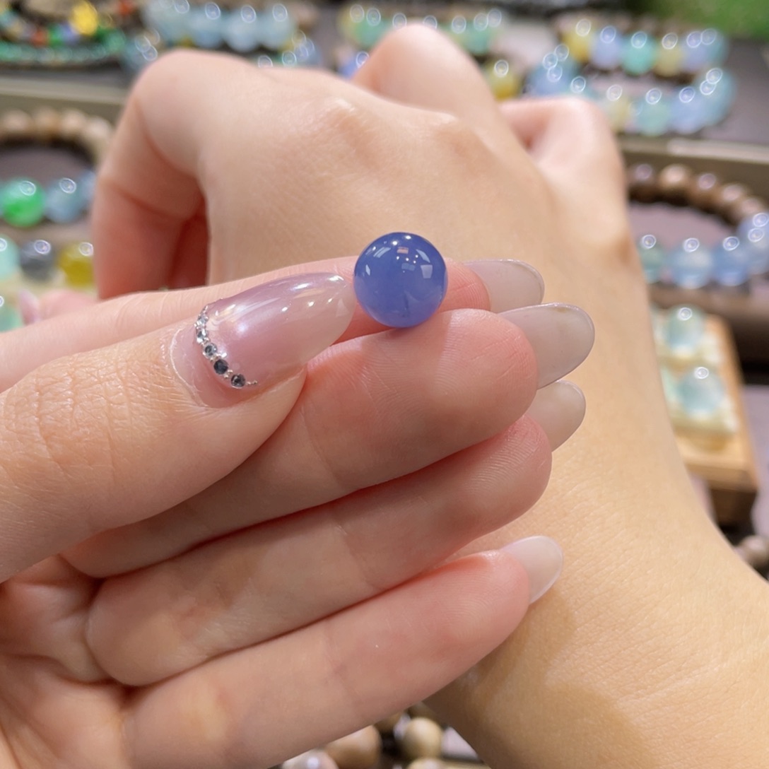 翡翠未镶嵌手链卡10.2妖紫