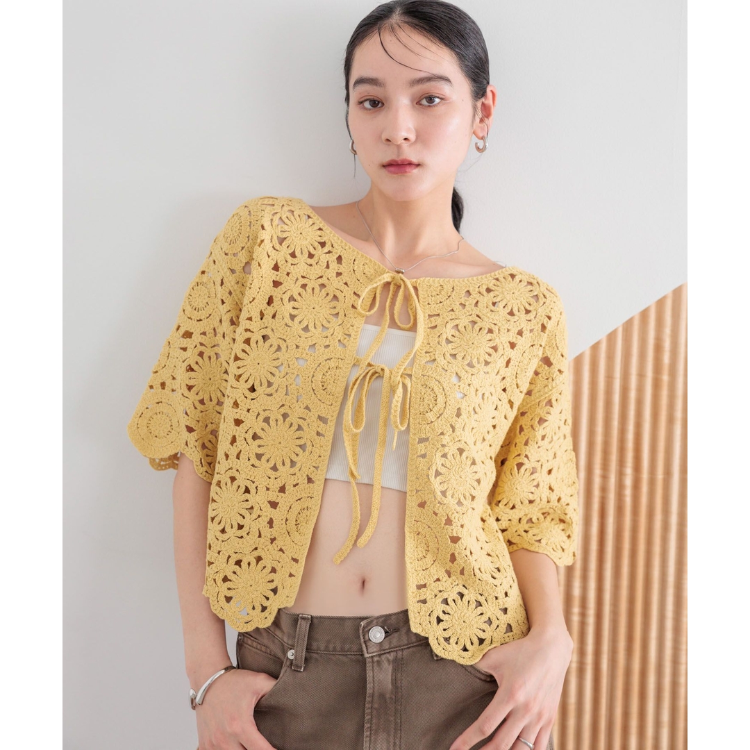 【六哥家】夏季新款 L 百搭时尚感重工系带缕空两穿钩织开衫衬衫