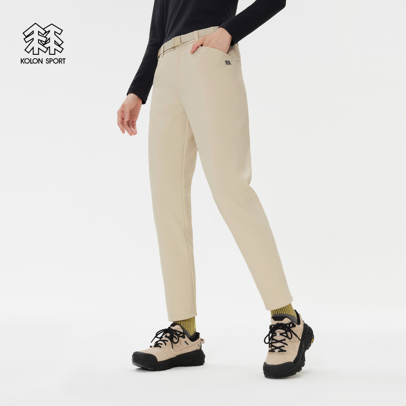 KOLON SPORT可隆软壳裤防泼水防风女ACTIVE S FIT多口袋热压长裤