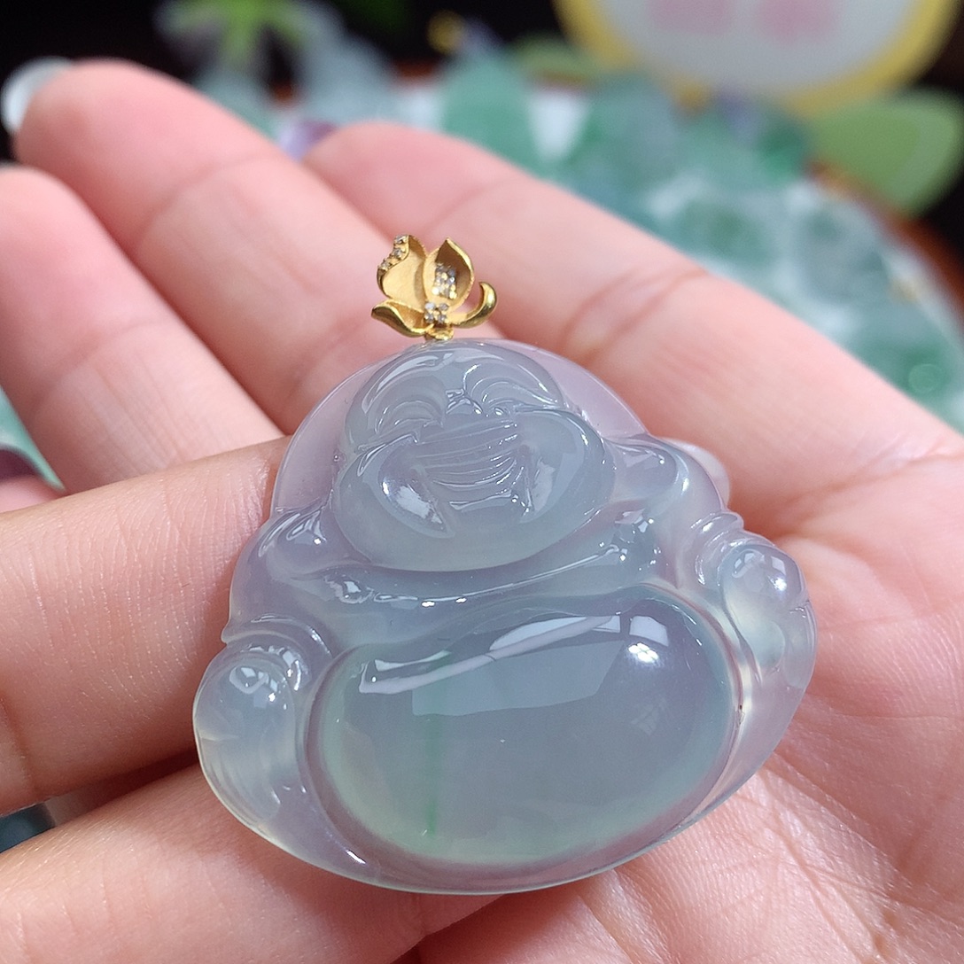 翡翠未镶嵌颈饰佛公