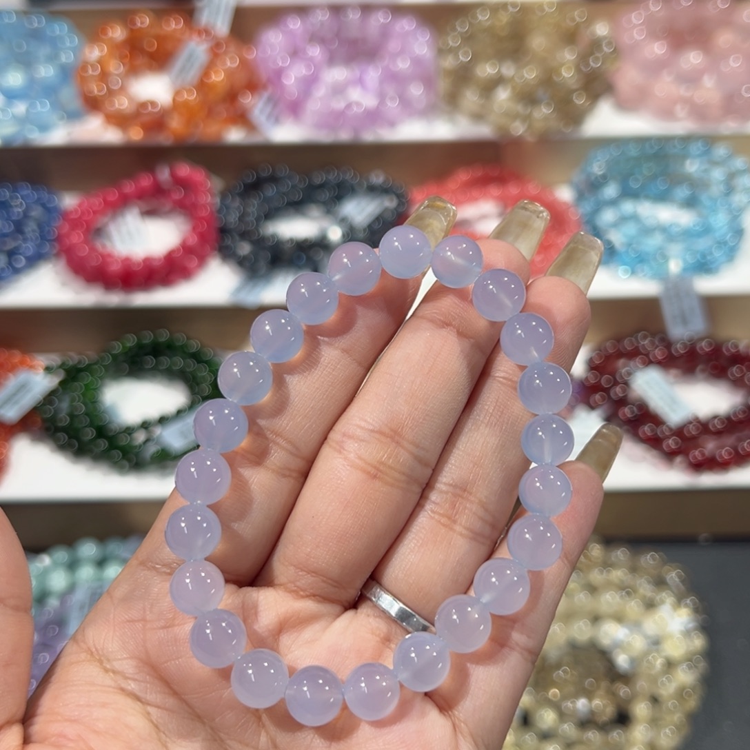 玉髓未镶嵌手饰冰种蓝玉髓8.8mm