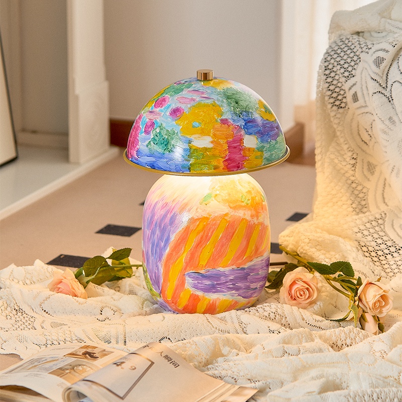 CASAGD蘑菇调色盘台灯客厅书房设计师撞色艺术氛围卧室床头阅读灯