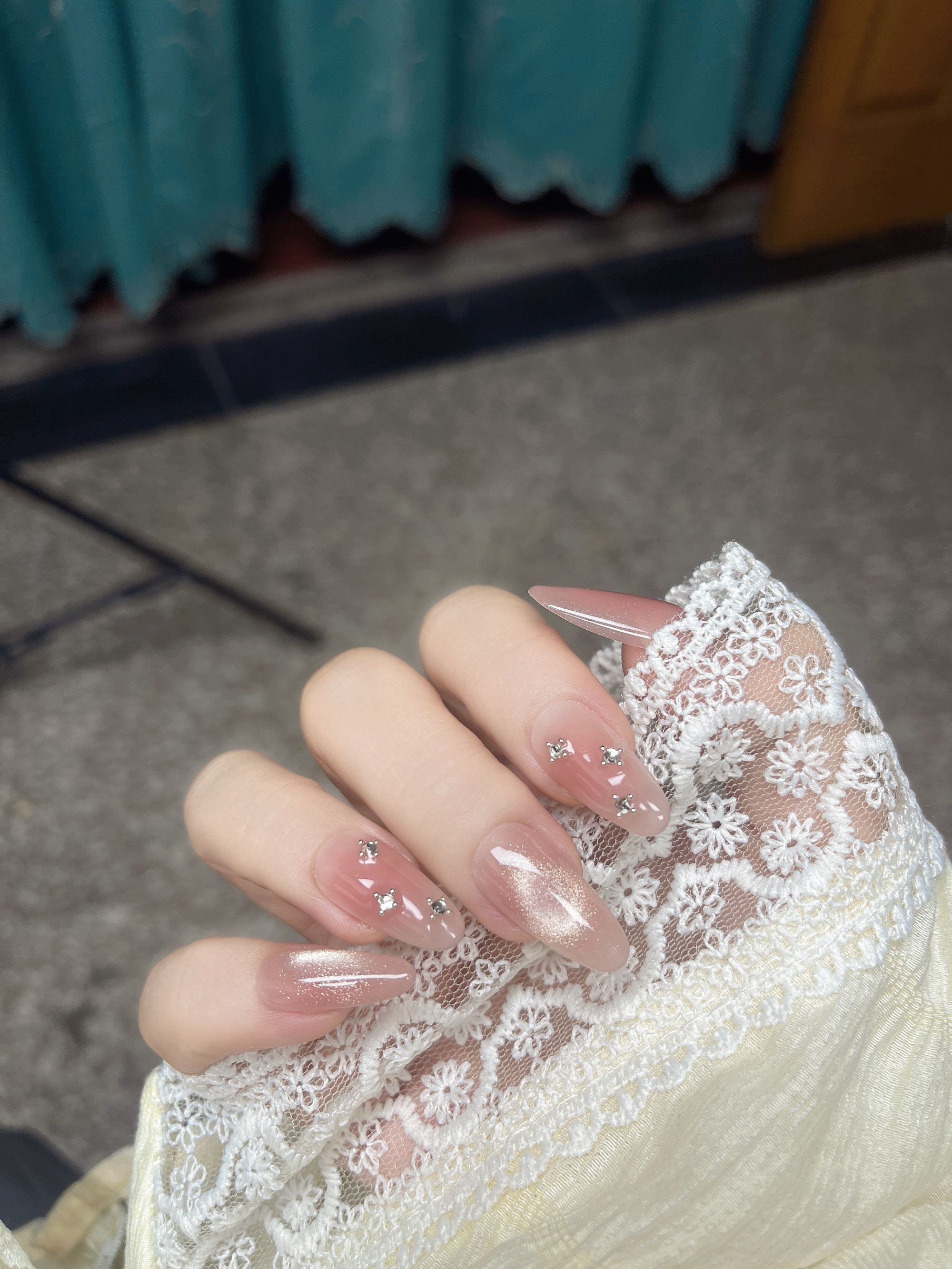 【心想柿橙】肉肉家纯手工穿戴甲显白质感纯欲高级轻奢ins风