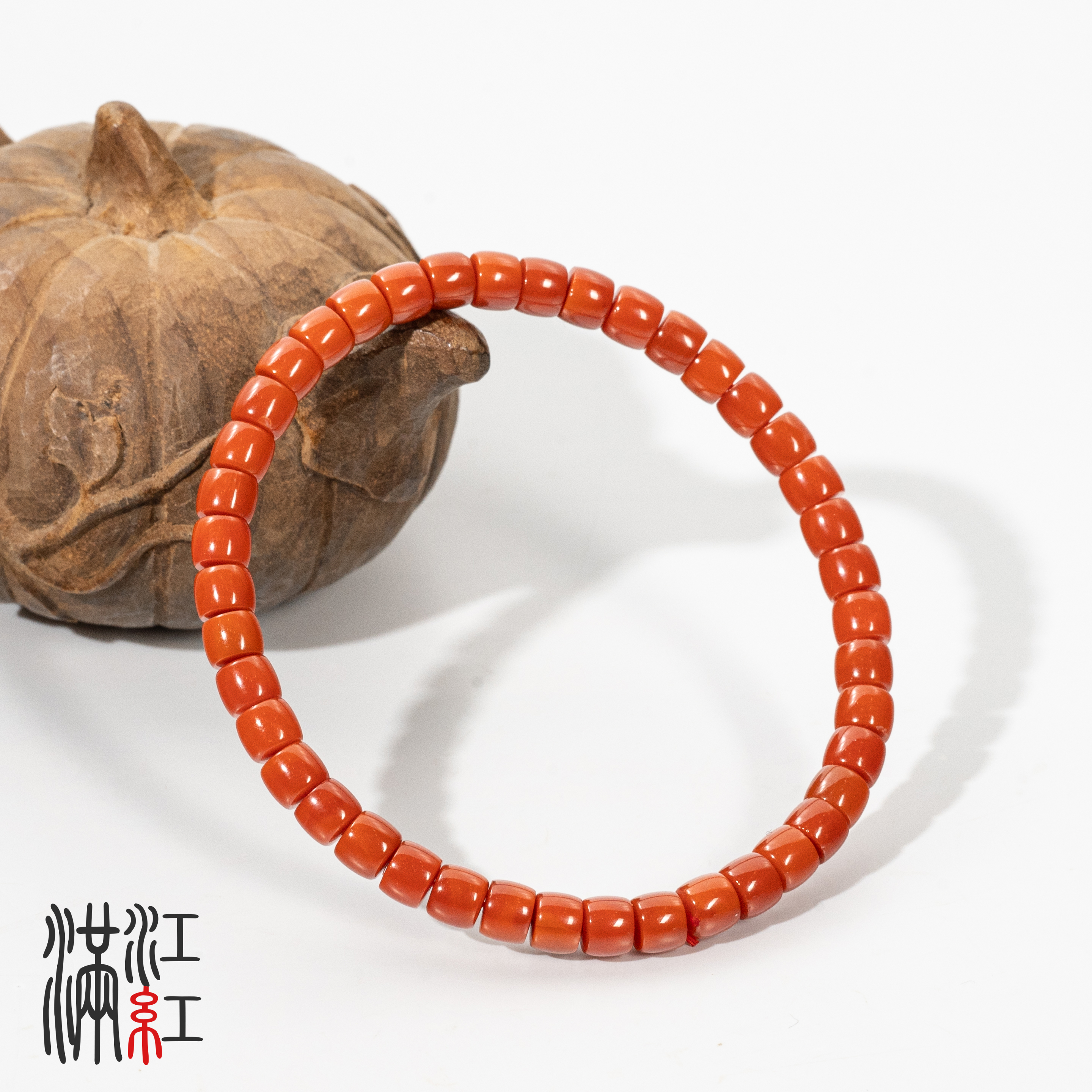 满江红瓦西锦红南红卡5单圈手串Z15