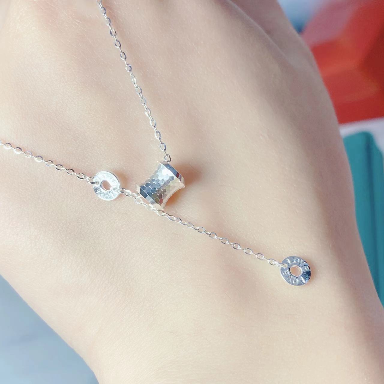 链子足银 足银999纯银小蛮腰碎碎冰路路通龙鳞通项链女