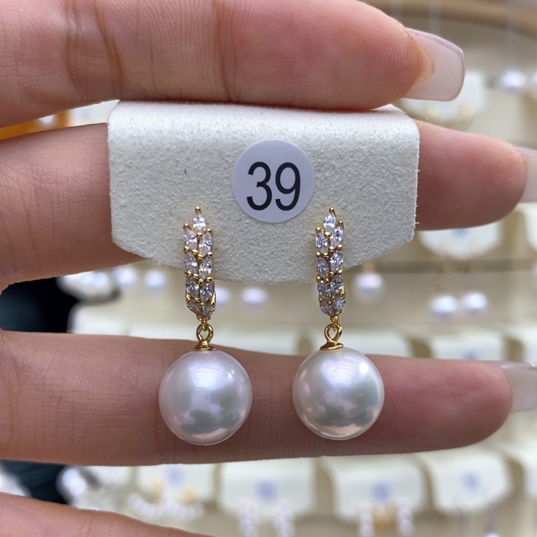 淡水珍珠耳饰银S925镶嵌