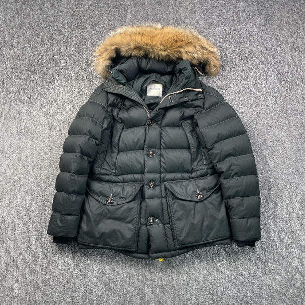 95新 蒙口 7092/Moncler 墨绿色连帽羽绒服外套/3码/95新