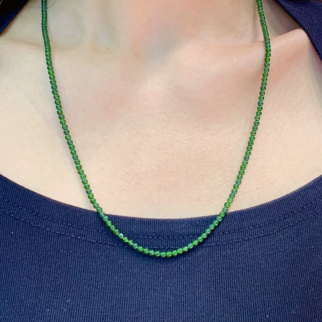 天然A货翡翠小米珠项链时尚百搭精美设计男女通用
