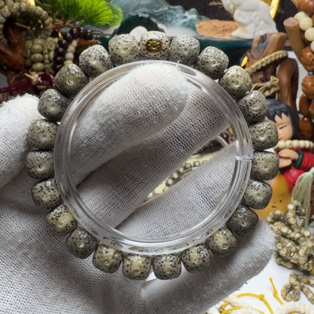 星月菩提手串11号车尺寸10.9石玉龙鳞标单圈