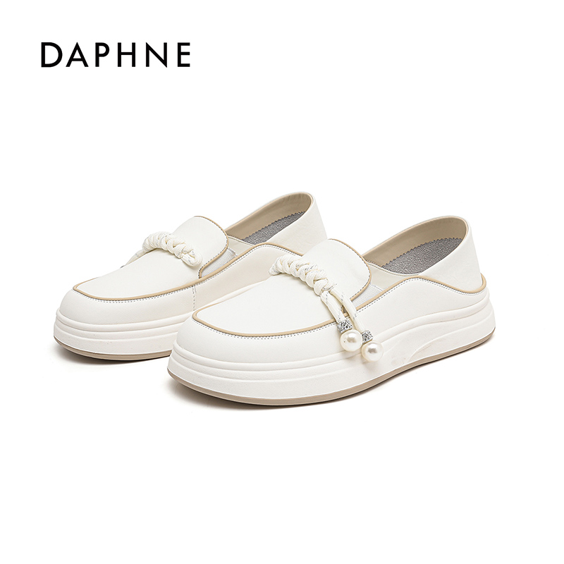 达芙妮乐福鞋2025新款秋季女款一脚蹬舒适百搭板鞋休闲平底鞋单鞋