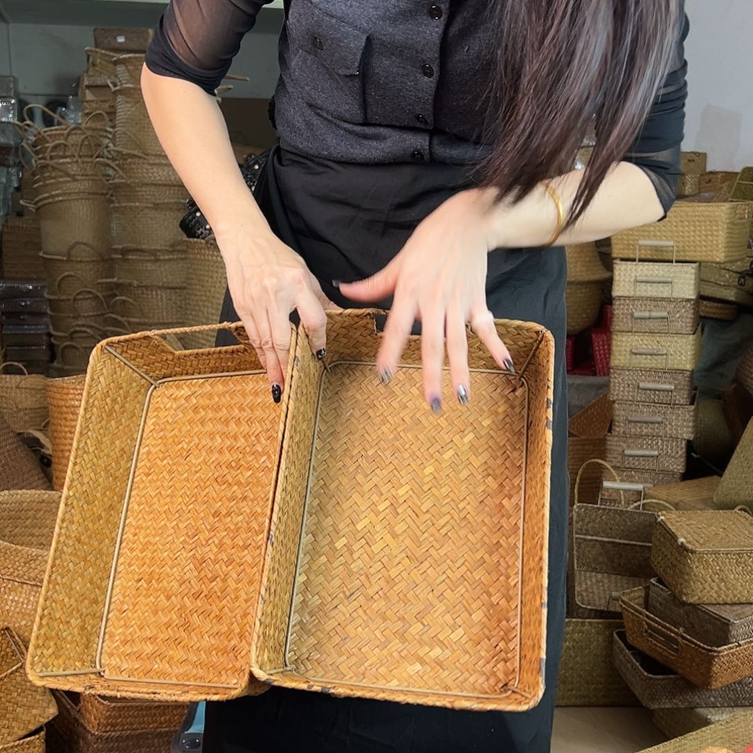 草编草编包/草编收纳盒带瑕疵