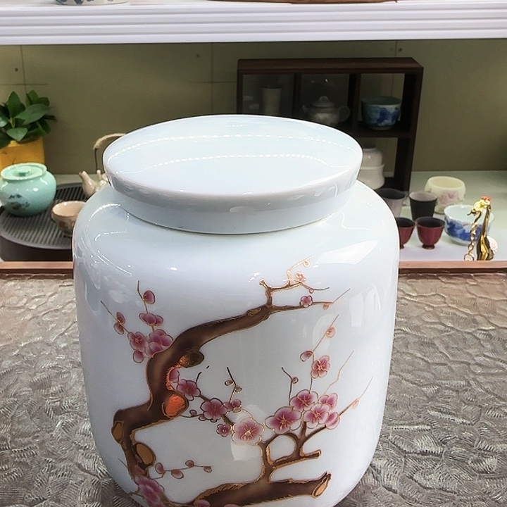 青花瓷器茶具套装旅行必备茶叶罐个人杯玻璃杯