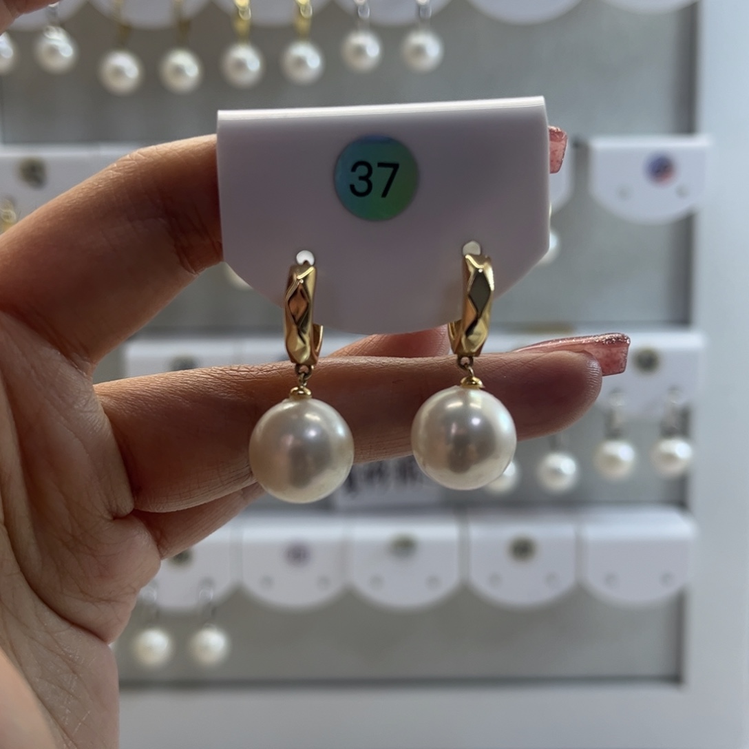 淡水珍珠耳饰银S925镶嵌
