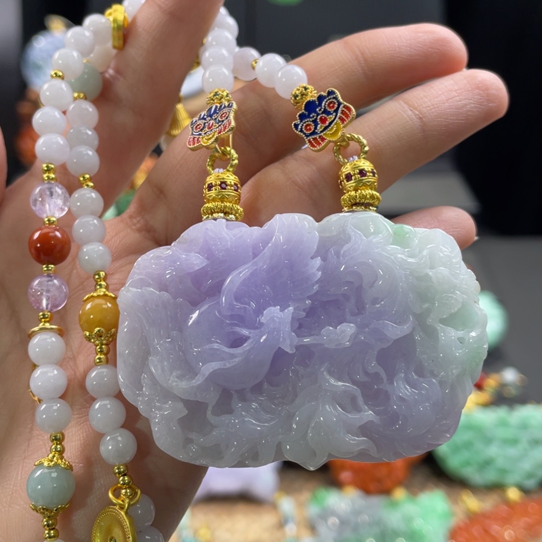 翡翠颈饰未镶嵌代编织