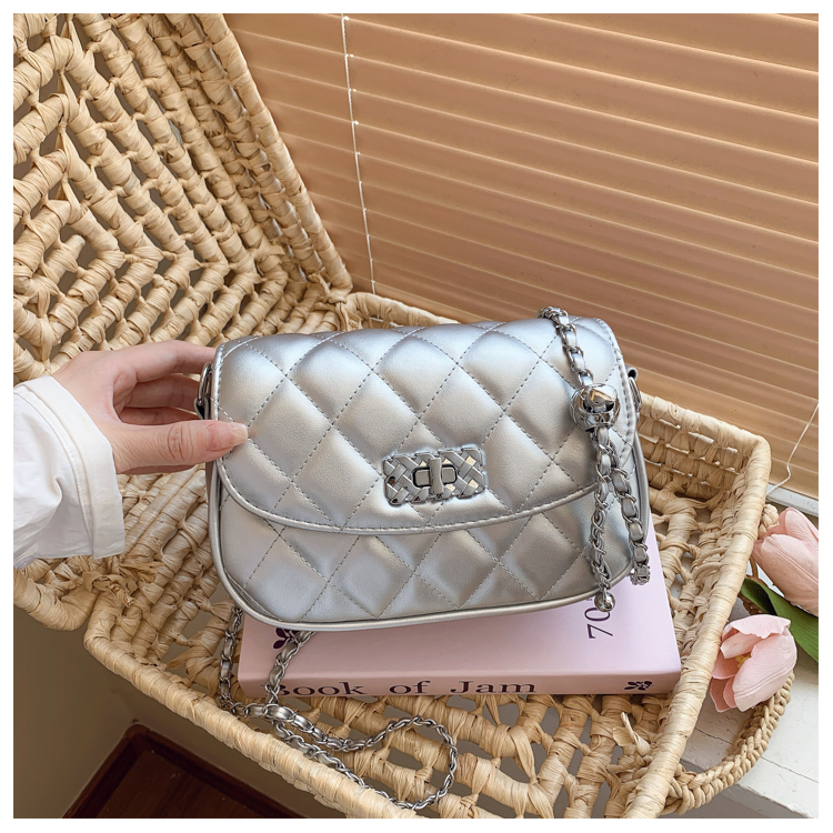 简约时尚轻奢小香风菱格链条包单肩斜跨女包8938#