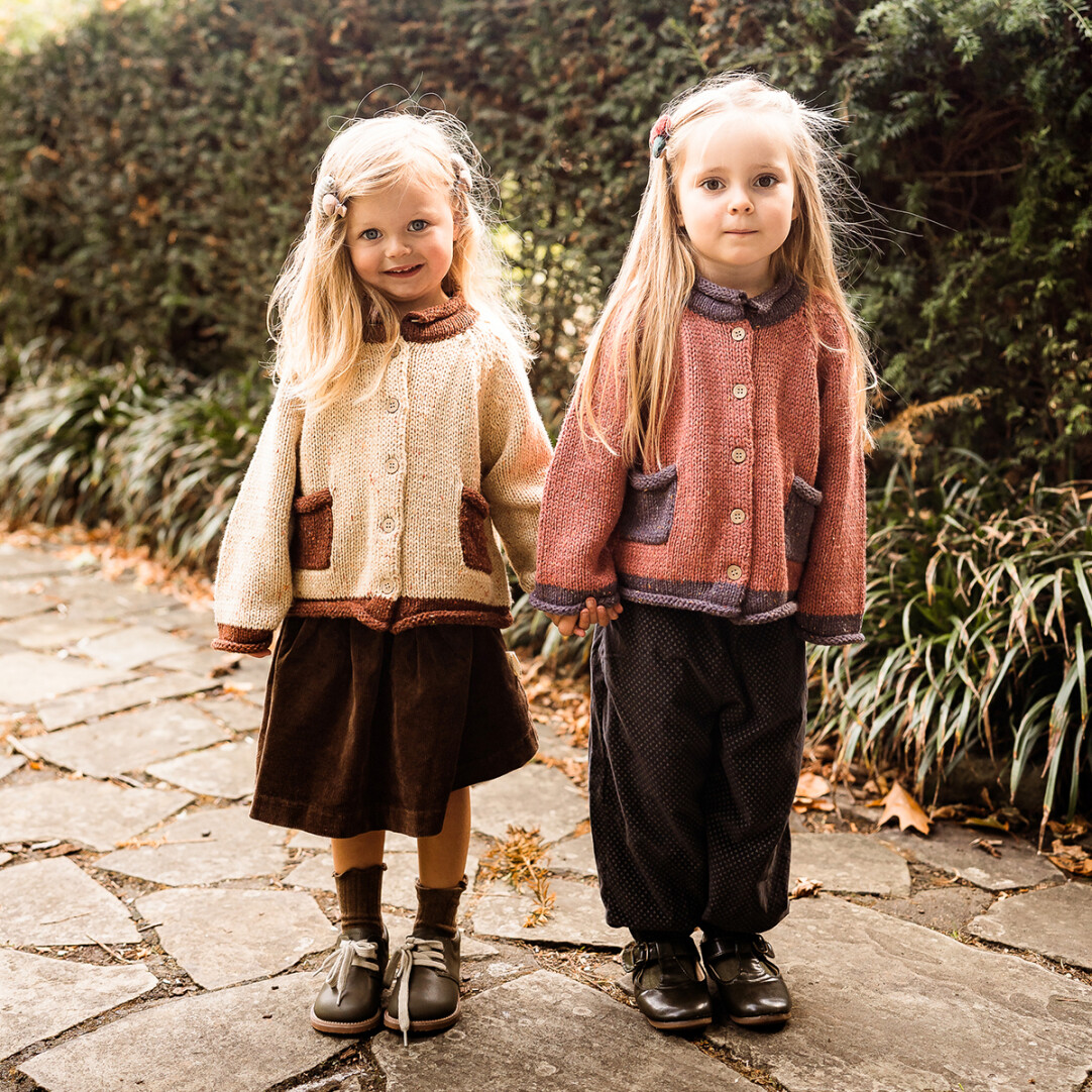 【时光手作】LELEJOVE针织开衫25秋冬儿童彩点花纱复古毛衣5AW3B221