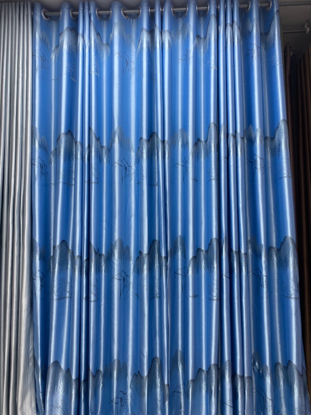 高精密山水画高品窗帘简约