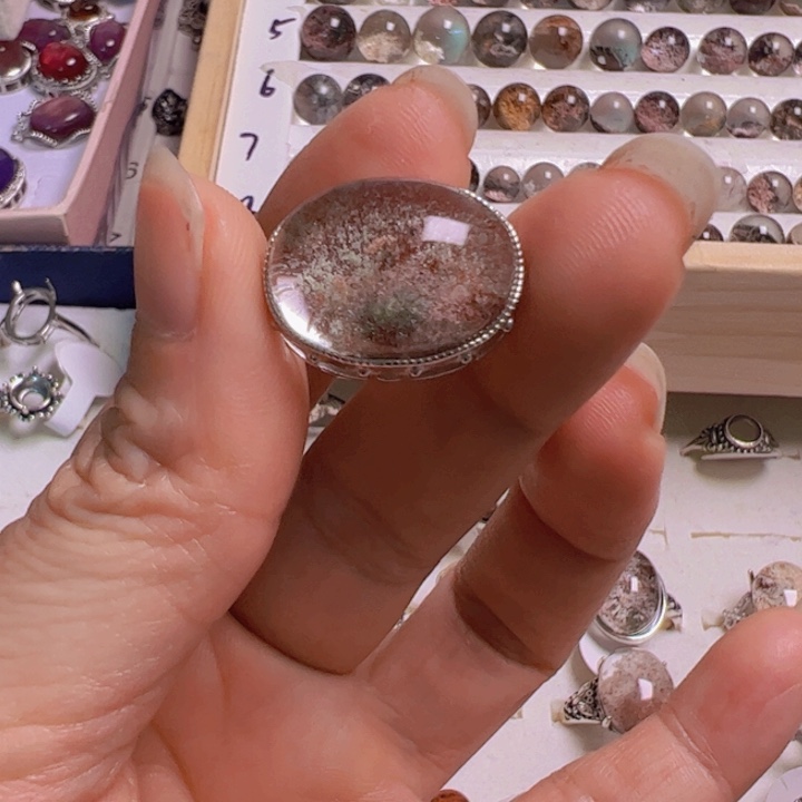 水晶手链银S800镀金镶嵌?*圆