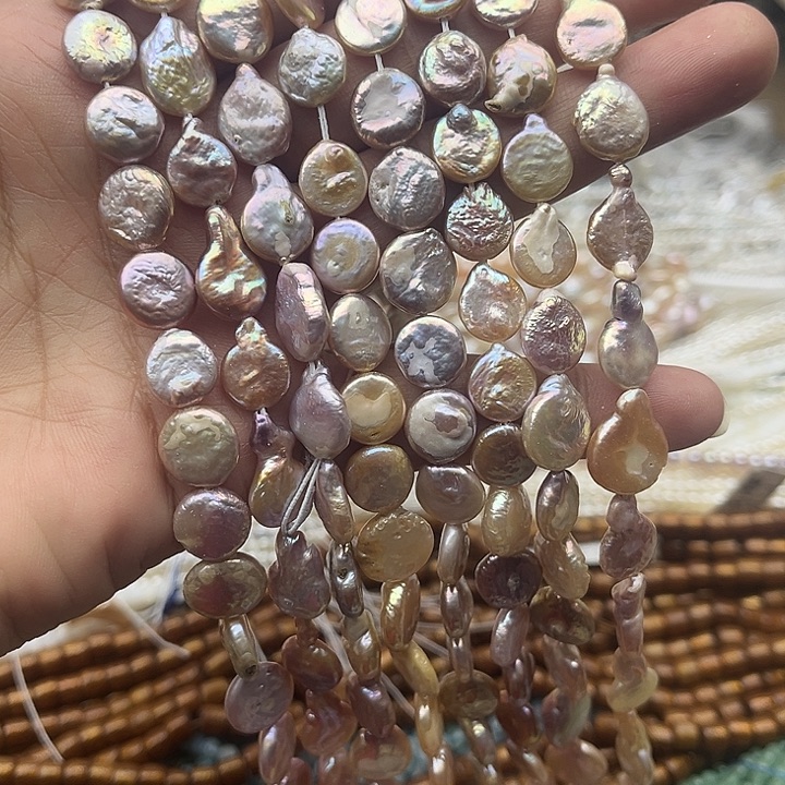 玛瑙/玉髓未镶嵌珠宝半成品一条10mm左右巴洛克珍珠