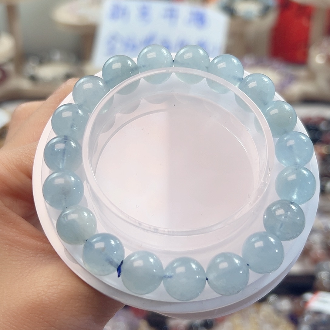 水晶手链未镶嵌海蓝宝10m m